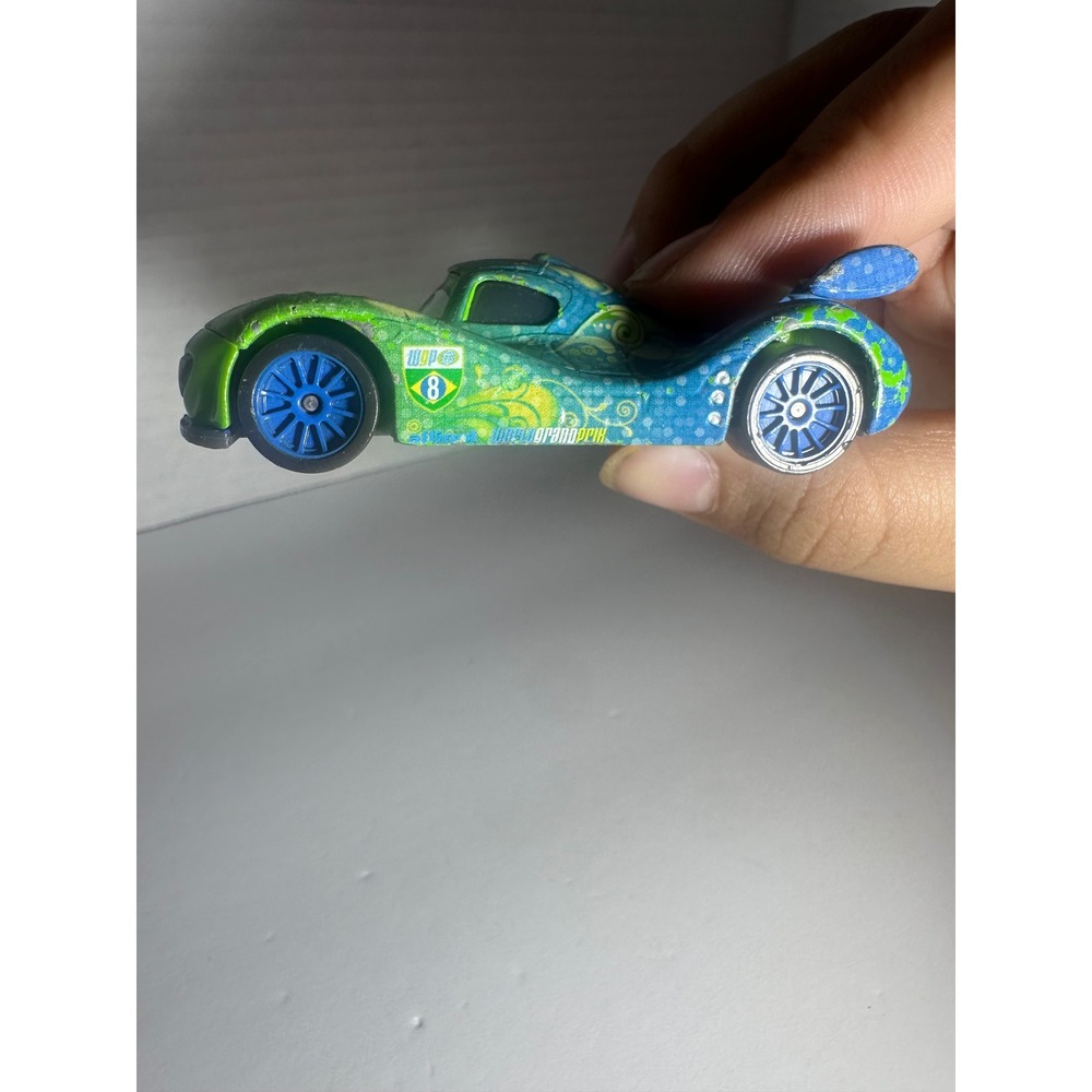 Disney Pixar Cars Carla Veloso World Grand Prix Diecast Toy Car #8 Green Blue - Picture 3 of 9